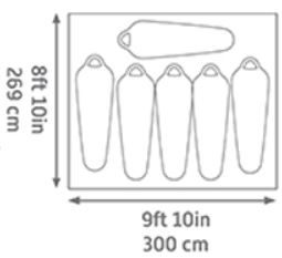 The floor plan and the dimensions.