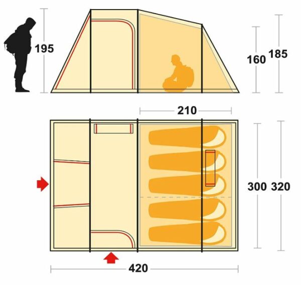 The floor plan and the dimensions.