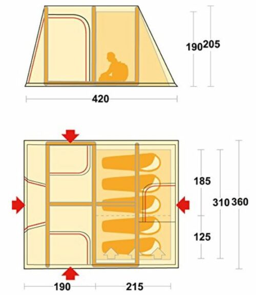 The floor plan and the dimensions.