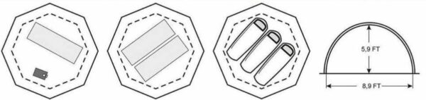 UP-2 Mini Tent floor plan.