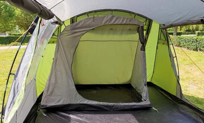 The second inner tent with a single sleeping room.