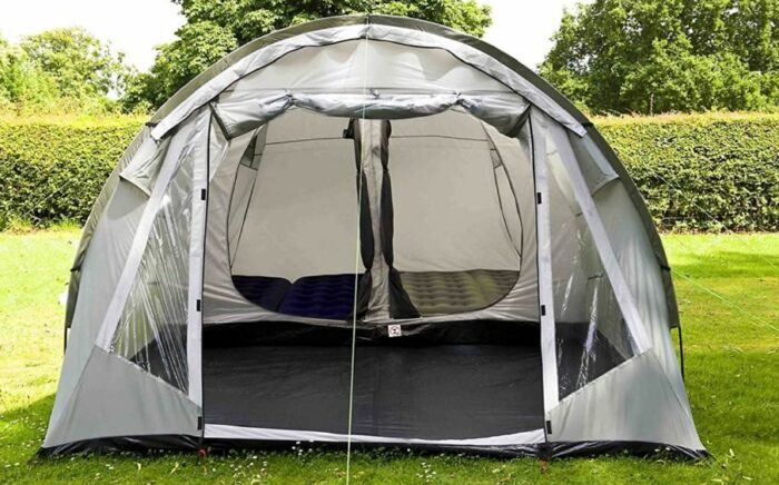 Front view showing the inner tent and the front living room.