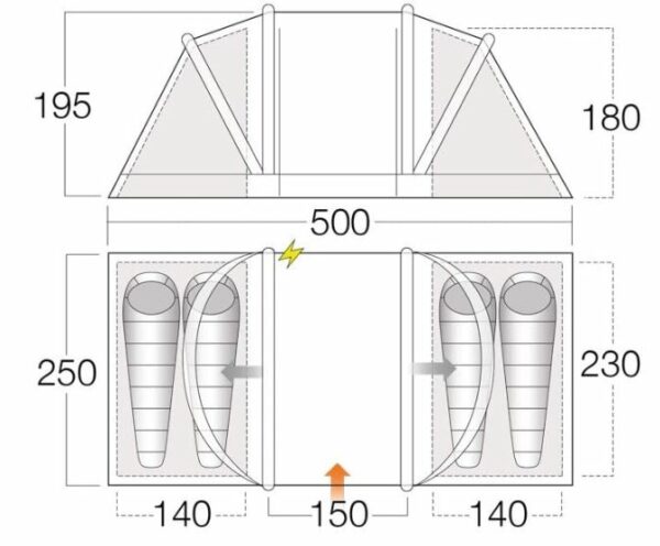 The floor plan and the dimensions.