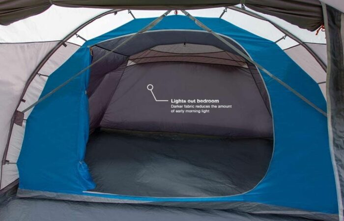 The inner tent attached to the shell.