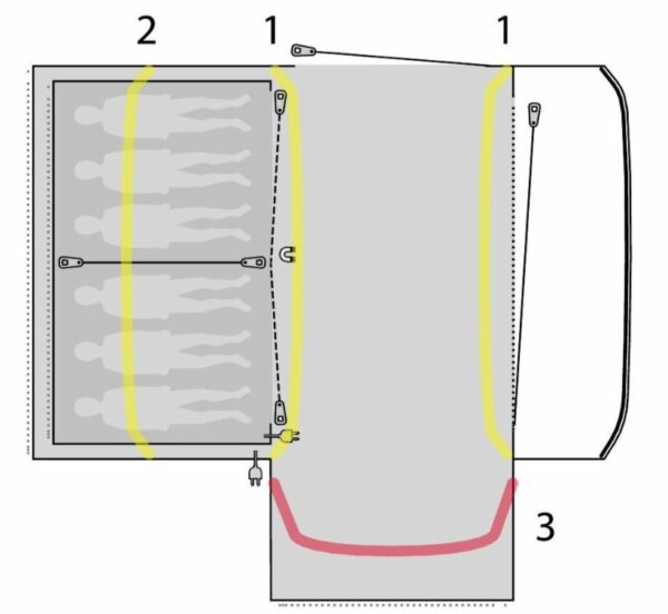 The air tubes and the doors overview.