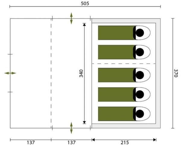 The floor plan and the dimensions.