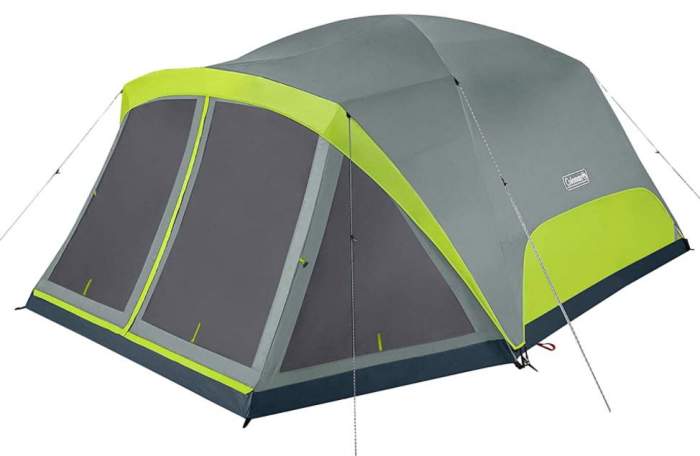 Coleman Camping Tent Skydome 8 Person with Screen Room.