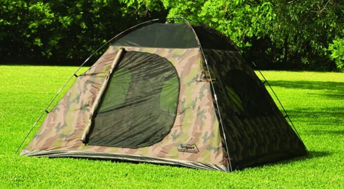 A very simple dome-style tent.