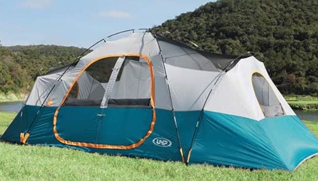 UNP Camping Tent 10-Person-Family Tents, Parties, Music Festival Tent, Big,  Easy Up, 5 Large Mesh Windows, Double Layer, 2 Room, Waterproof, Weather