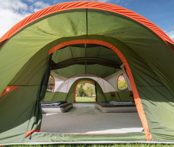 View through the tent.