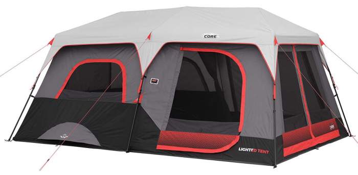 CORE 10 Person Lighted Instant Cabin Tent