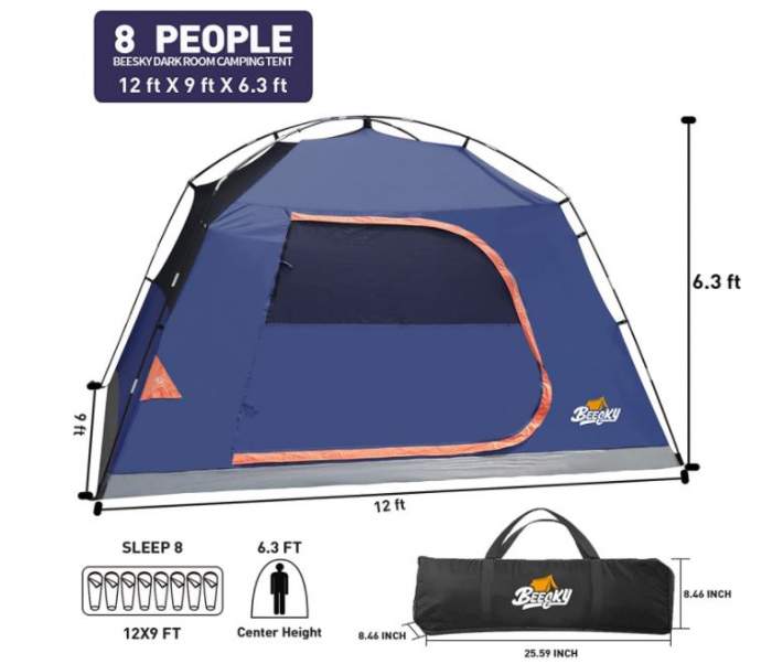 Some important numbers and the tent shown without the fly.