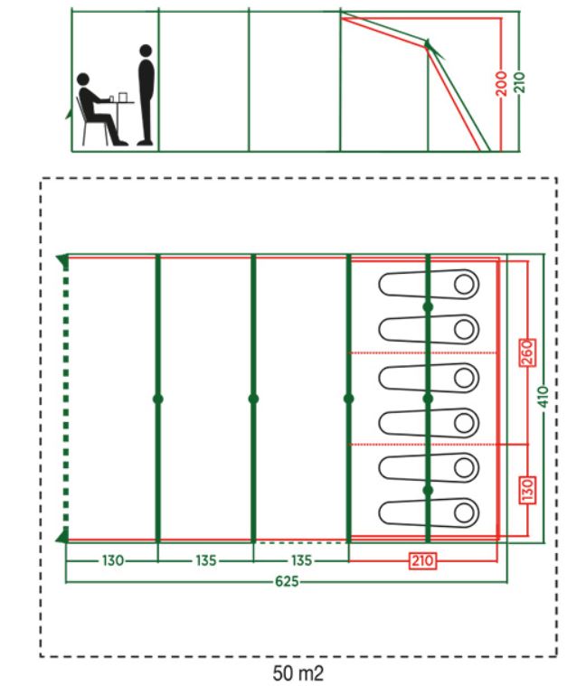 The floor plan and the dimensions.