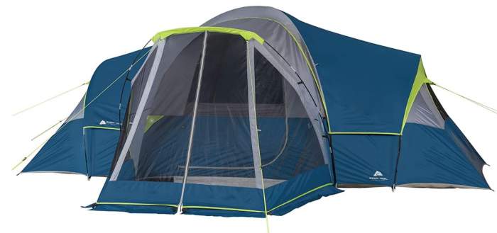 Core 6 Person Straight Wall Cabin Tent with a Screen Room