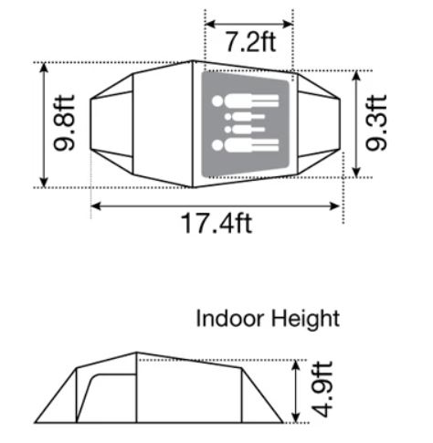 The floor plan and some dimensions.