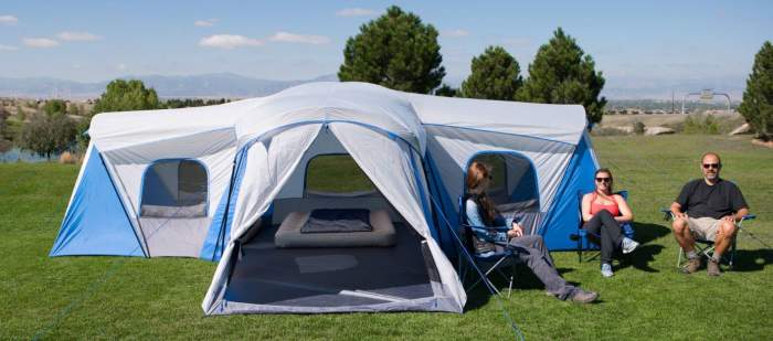 Tall and large cabin-type tent.