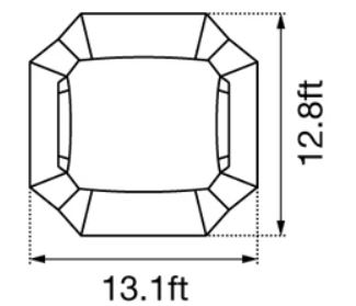 The floor plan and its dimensions.