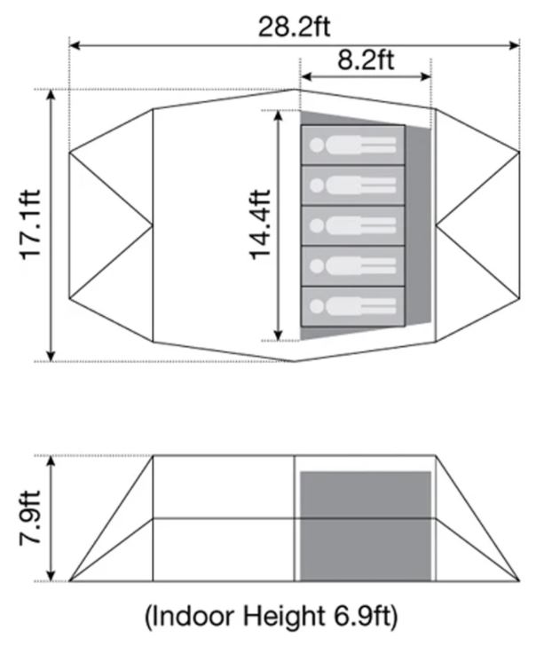 The floor plan and some dimensions.