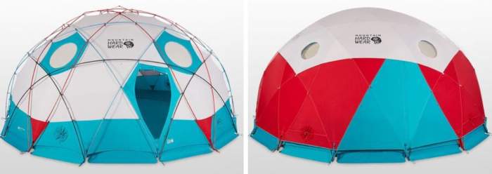 A great example of a geodesic dome tent.