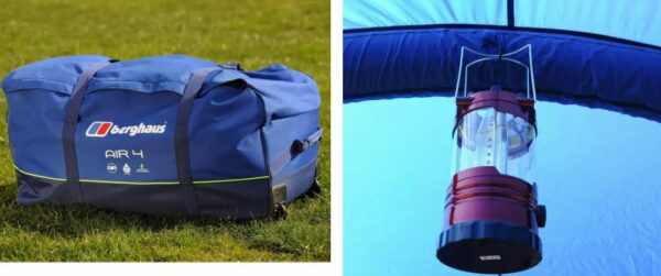 The carry bag and the lantern hanging point.