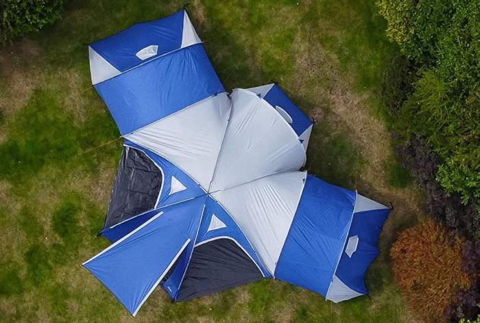 1 Living Room 6-8 Man Family Camping Tent Tunnel 3000mm Blue Andes 3 Bedroom 