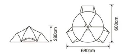 The floor plan and some dimensions.