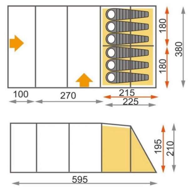 The floor plan and dimensions.