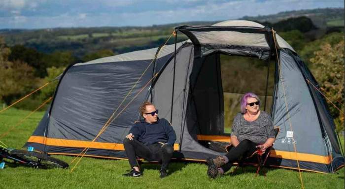 Very tall extended dome tent.