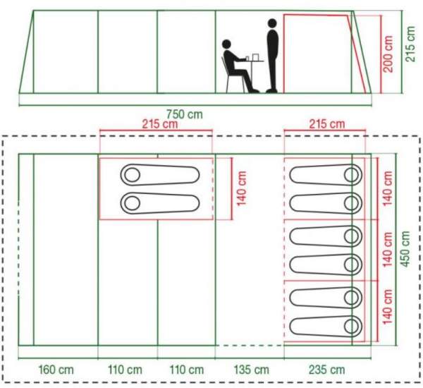 The floor plan and dimensions.