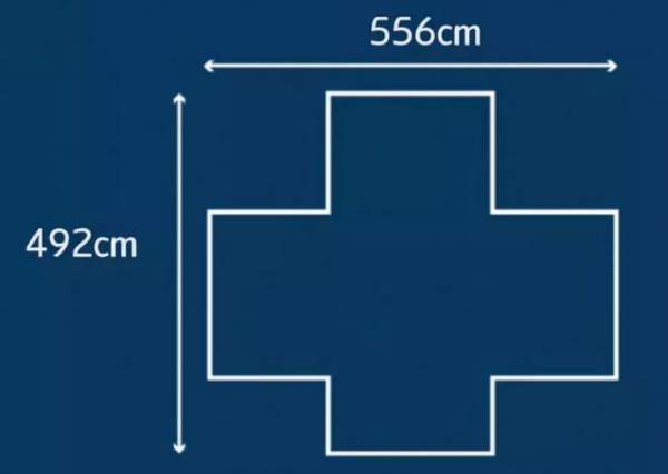 The dimensions of the floored area.