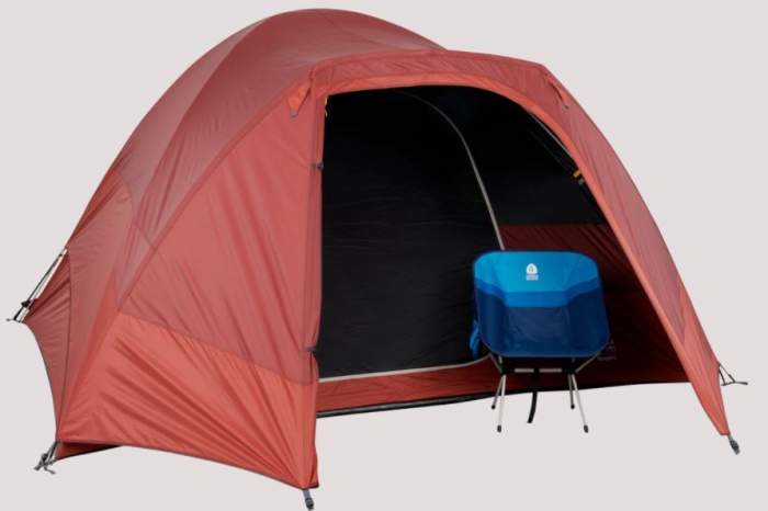 Sierra Designs Alpenglow 6 Person Tent front view.