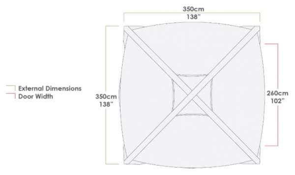 Floor plan and its dimensions.