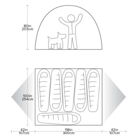 The floor plan and some dimensions.