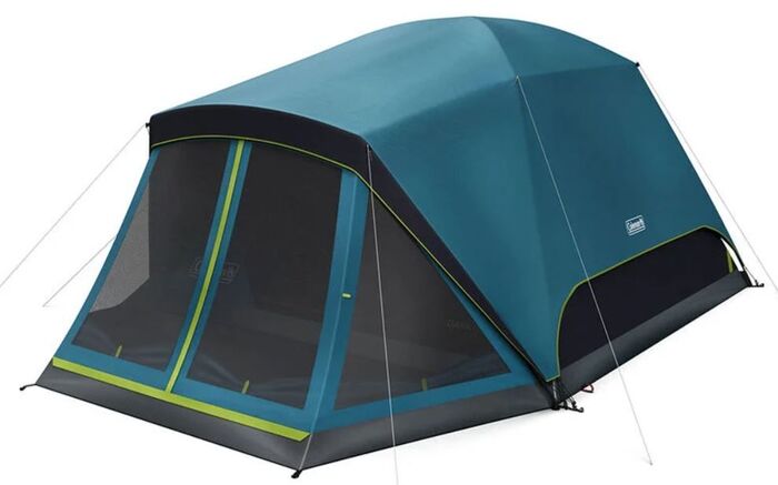 Coleman Skydome 6-Person Screen Room Camping Tent with Dark Room Technology.