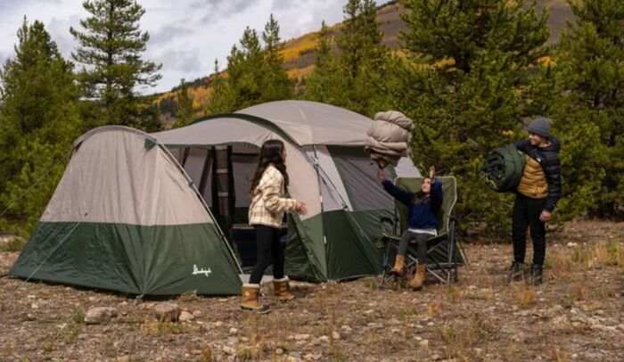 This is how the tent loos in the camp.