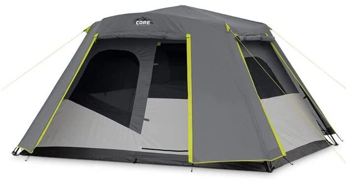 CORE 6 Person Instant Cabin Tent with Full Rainfly.