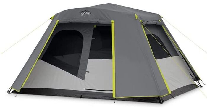 6 Person Lighted Dome Tent with Full Rainfly 10' x 9