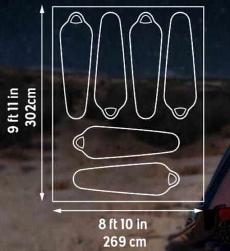 The floor plan and dimensions.