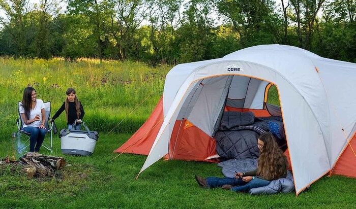 Core 9 Person Extended Dome Plus Tent with Vestibule 16 x 9