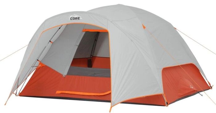 Core 6 Person Dome Plus Tent with Vestibule 10' x 9'.