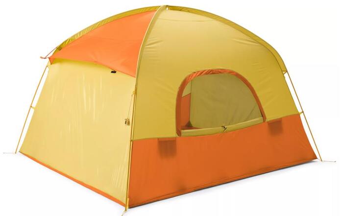 The rear window in the North Face Sequoia 6 tent.