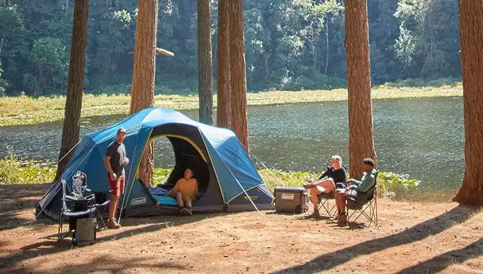 Coleman Skydome Camping Tent with Dark Room Technology.