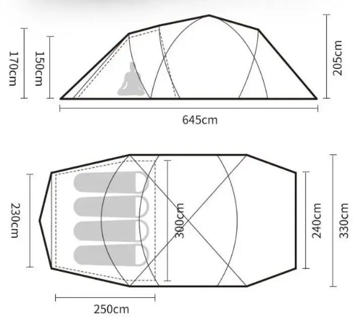 Floor plan and dimensions.