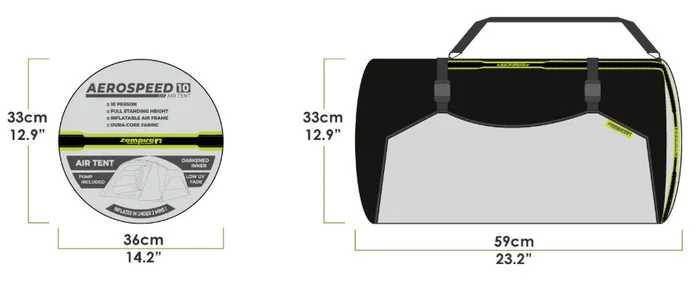 The carry bag dimensions.