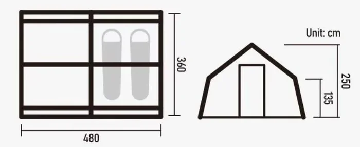 Floor plan and dimensions.