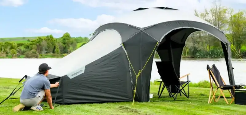 Here is the gazebo attached to Zempire Speedbase 2 Sleeping Pod.