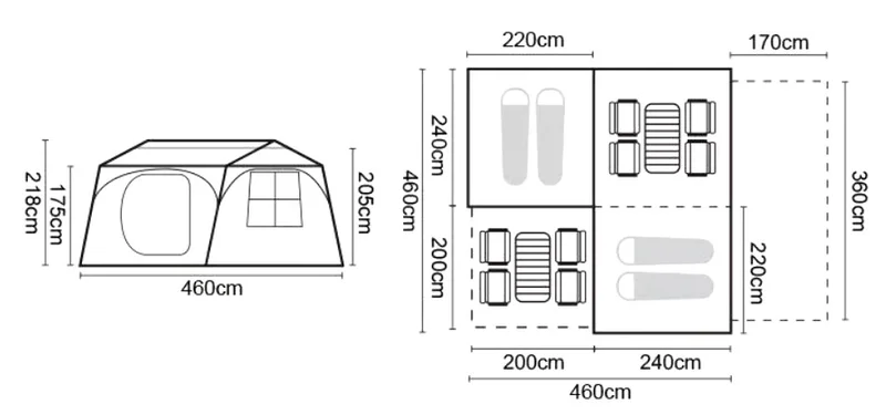 Floor plan and dimensions.