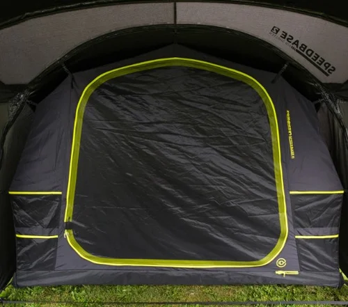 The larger inner tent door.